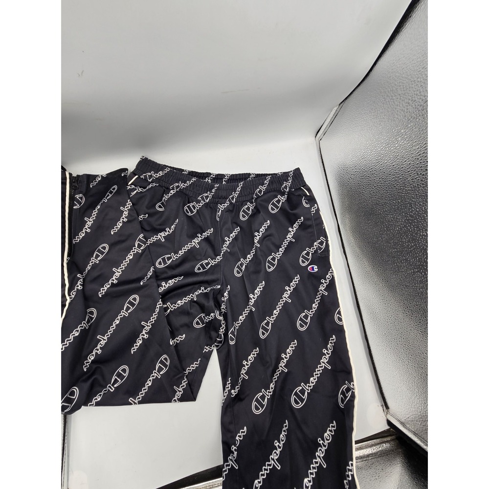Champion Athletic Drawstring Pants Pattern Black White Medium Mens Women's - Picture 4 of 14